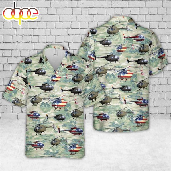 US Army Hughes OH 6 Cayuse Hawaiian Shirt