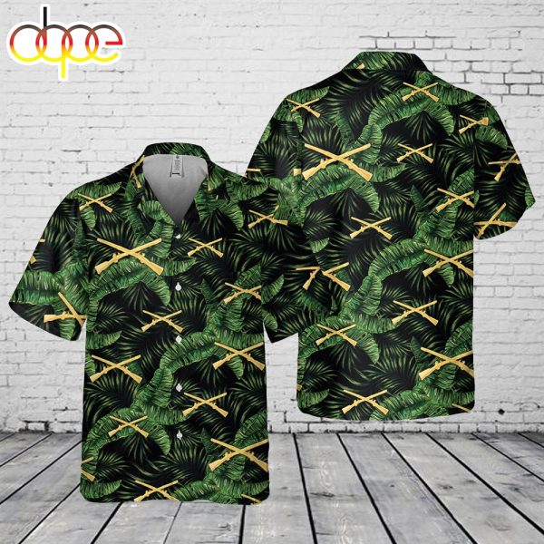 US Army Infantry Branch Queen of Battle Pocket Hawaiian Shirt