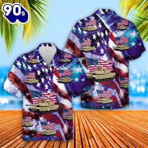 US Army M1 Abrams 4th Of July Hawaiian Shirt