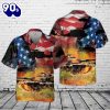 US Army M1 Abrams Flag 4th July Pocket Hawaiian Shirt