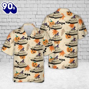 US Army M1 Abrams Halloween Hawaiian Shirt