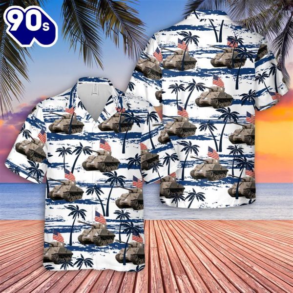 US Army M4A376W HVSS 4th Of July Hawaiian Shirt