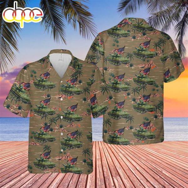 US Army M551 Sheridan Tank 4th Of July Hawaiian Shirt