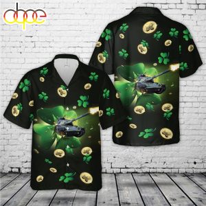 US Army M60 Main Battle Tank Patricks Day Hawaiian Shirt