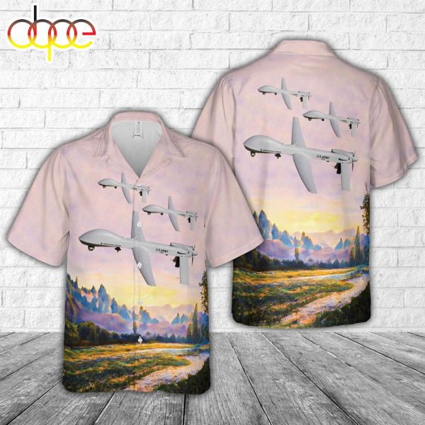 US Army MQ Warrior UAV Hawaiian Shirt