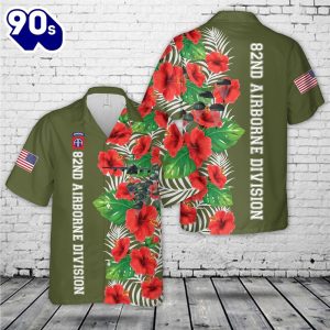 US Army Paratroopers With The 82nd Airborne Division Parachute Hawaiian Shirt