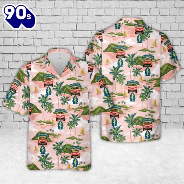 US Army Special Forces Ranger Sapper Airborne Hawaiian Shirt