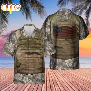 US Army Tactical Vest Hawaiian Shirt