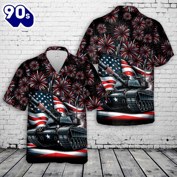 US Army Tank 4th Of July Hawaiian Shirt