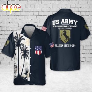 US Armyth Armored Cavalry Regiment Pocket Hawaiian Shirt