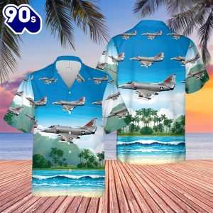 US Navy A 4E Skyhawk Of VA4 Hawaiian Shirt