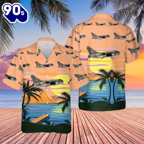 US Navy A7E Corsair II Of VA 81 Sunliners Hawaiian Shirt