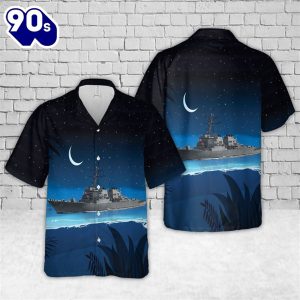 US Navy Arleigh Burke Class DDG 51 Destroyer Hawaiian Shirt