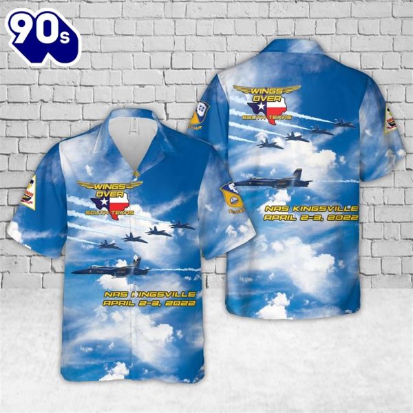 US Navy Blue Angels Wings Over South Texas Air Show Hawaiian Shirt