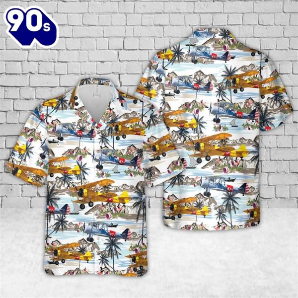 US Navy Boeing E75 Stearman Hawaiian Shirt