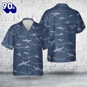 US Navy Boeing P 8A Poseidon Silhouettes Hawaiian Shirt