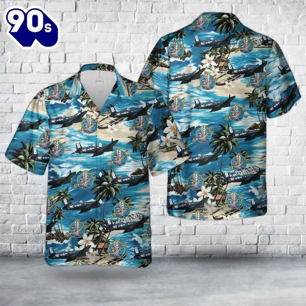 US Navy Chance Vought F4U 4 Corsair Of VF2 Hawaiian Shirt