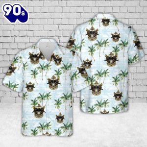 US Navy Chief Skull CPO Mess Goat Locker93 Anchor Hawaiian Shirt