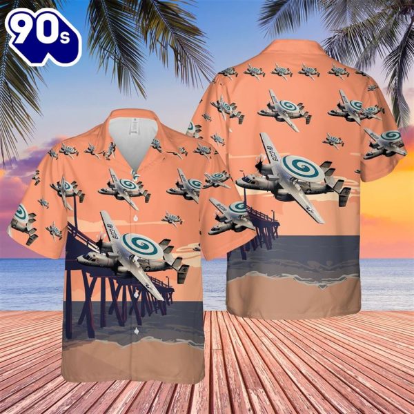 US Navy E 2C Hawkeye Of VAW3 Screwtops Hawaiian Shirt