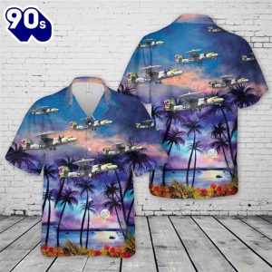 US Navy E 2C Hawkeye VAW5 Liberty Bells Hawaiian Shirt