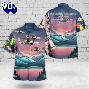 US Navy E 2D Hawkeye AB 603 Of VAW6 Seahawks Hawaiian Shirt