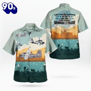 US Navy Grumman CTrader Of VRC 50 Foo Dogs Hawaiian Shirt