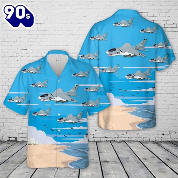 US Navy LTV A 7E Corsair II Of VA 83 Rampagers Hawaiian Shirt