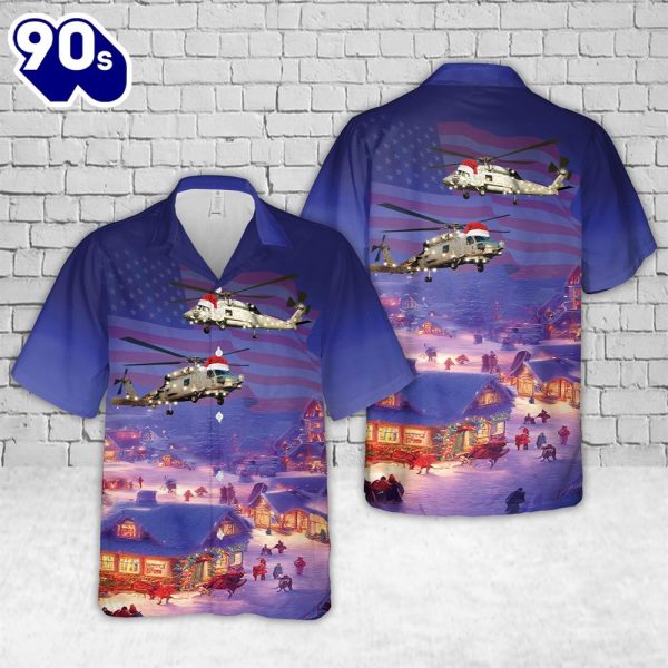 US Navy MH 60 Seahawk Christmas Hawaiian Shirt