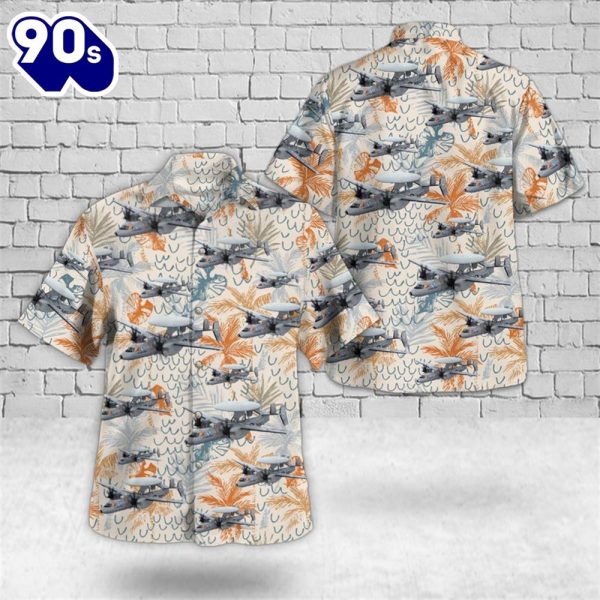 US Navy Northrop Grumman E 2D Advanced Hawkeye Airborne Early Warning AEW Aircraft Hawaiian Shirt