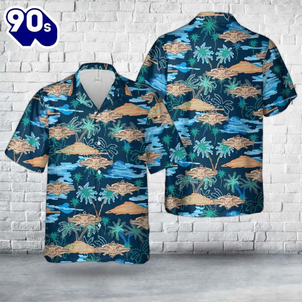 US Navy Security Forces Senior Badge Hawaiian Shirt