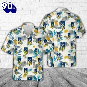 US Navy Senior Chief Gold E 8 Explosive Ordinance Disposal EOD Hawaiian Shirt