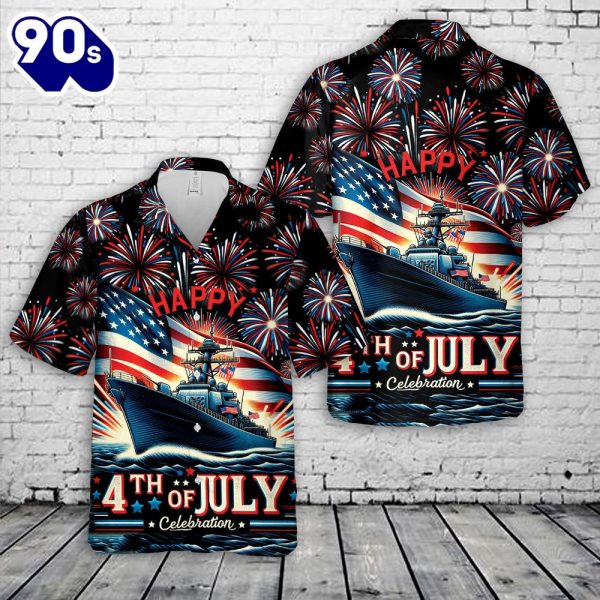 US Navy Ship 4th Of July Hawaiian Shirt