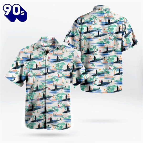 US Navy USS Asheville SSN 758 Attack Submarine Hawaiian Shirt