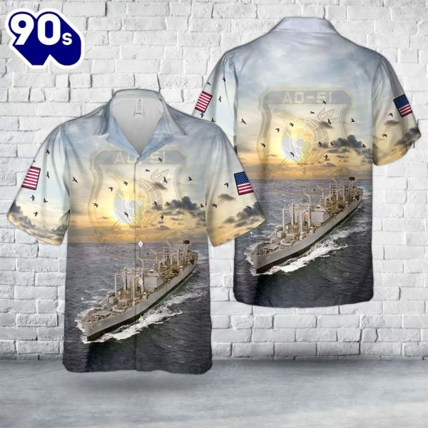 US Navy USS Ashtabula AO 51 Hawaiian Shirt