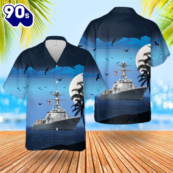 US Navy USS Bainbridge DDG 96 Destroyer Hawaiian Shirt