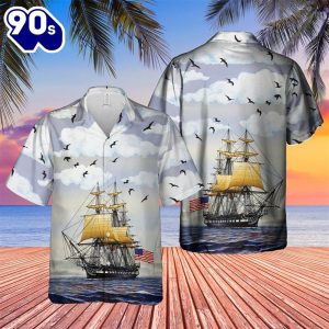 US Navy USS Constitution Hawaiian Shirt