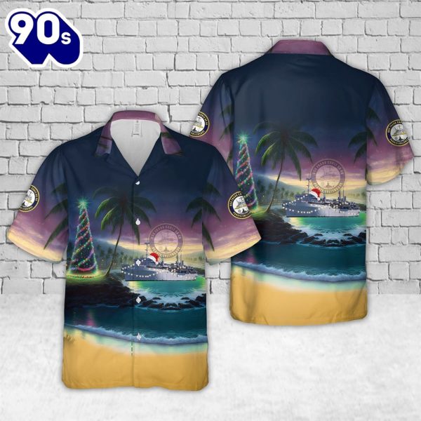 US Navy USS Frank Cable AS 40 Christmas Hawaiian Shirt