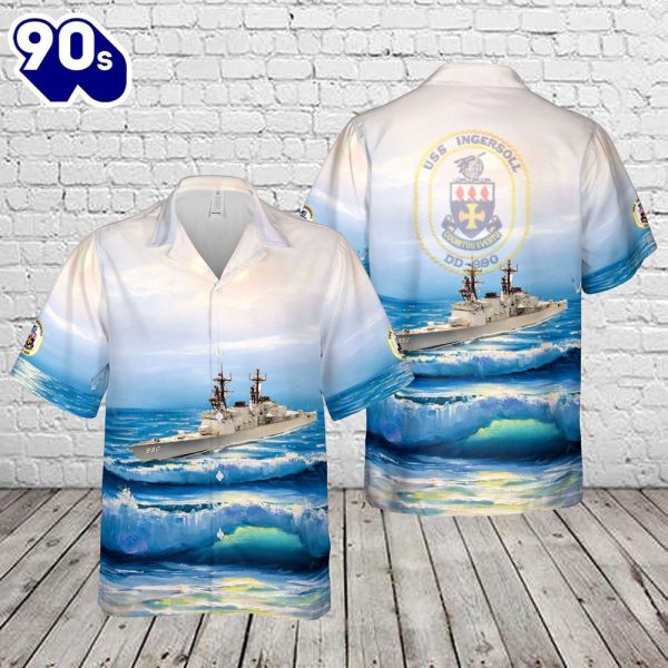 US Navy USS Ingersoll DD 990 Hawaiian Shirt