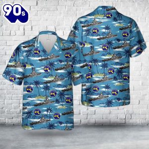 US Navy USS Massachusetts BB 59 Hawaiian Shirt