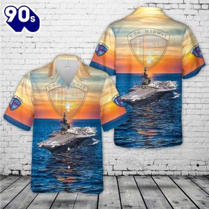 US Navy USS Midway CV 41 Hawaiian Shirt