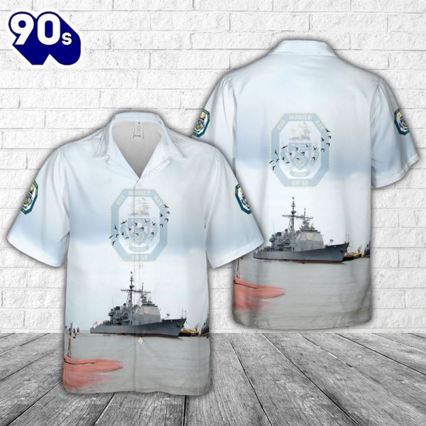 US Navy USS Mobile Bay CG 53 Hawaiian Shirt