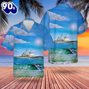 US Navy USS Vicksburg CG 69 Hawaiian Shirt