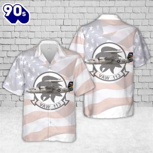 US Navy VAW3 Black Eagles E 2C Hawaiian Shirt