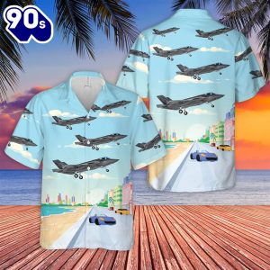 US Navy VFA1 Grim Reapers F 35C Lightning II Hawaiian Shirt