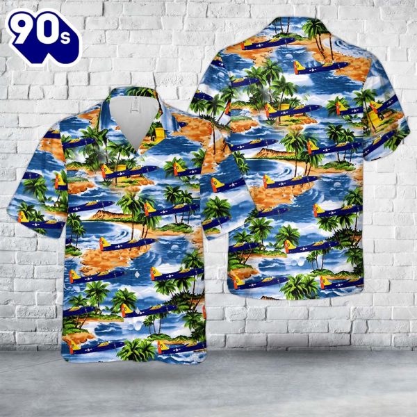 US Navy VX 2 Grumman F7F 2N Tigercat Hawaiian Shirt