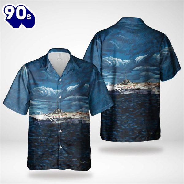 US Navy WWII USS Antietam CV 36 Hawaiian Shirt