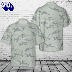 Us Air Force Fairchild Republic A Warthog Thunderbolt Ii Silhouette Trendy Hawaiian Shirt