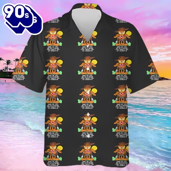 Vintage Garfield Cowboy Heaven Hawaiians Shirt