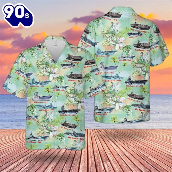 WWII US Navy Aircraft Hawaiian Shirt