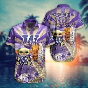 Washington Huskies Baby Yoda NCAA Hawaiian Shirt